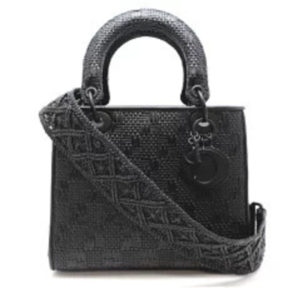 Christian Dior Lady Limited Edition Handbag SI VW Leather Black
